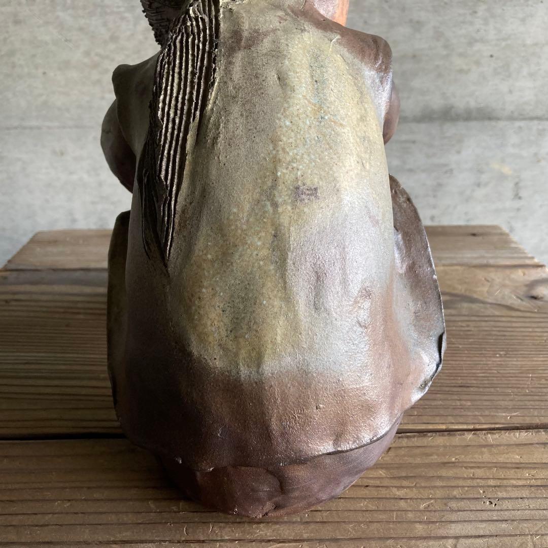 わらべ 童子 子供 像 陶器 彫刻 置物 工芸品 陶芸 和風 オブジェ レトロ