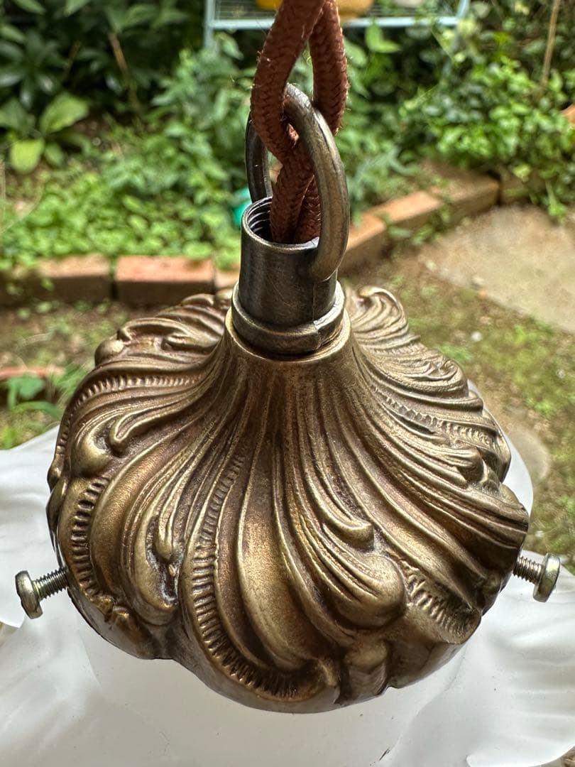 1920年代 フランス アンティーク アプリカシオン 可愛い薔薇のアトリエランプ