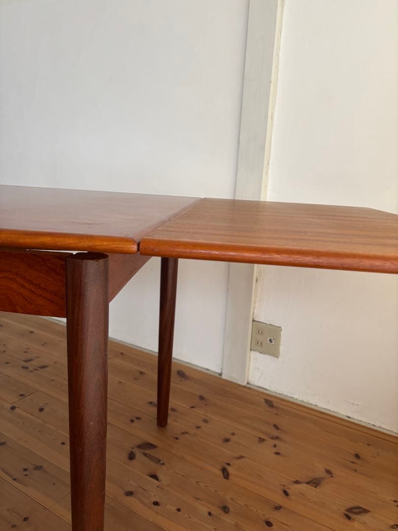 北欧ヴィンテージ　デンマーク　チーク　ドローリーフテーブル