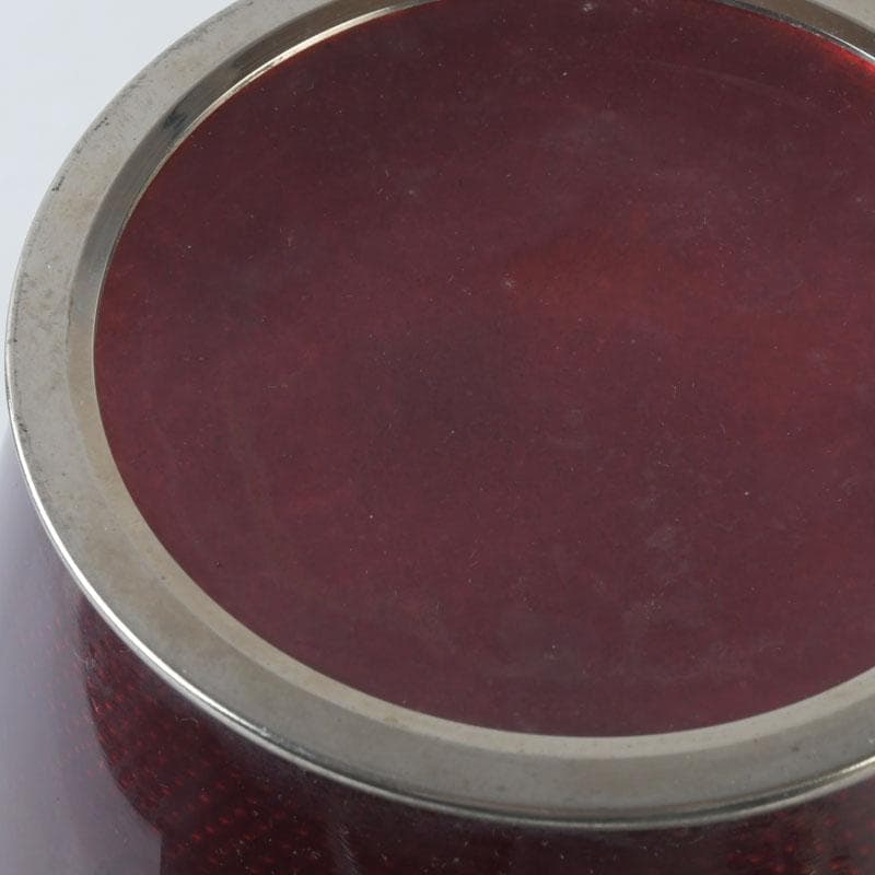 七宝焼　赤透釉　四君子文　花瓶　高さ約31㎝　V　9737A