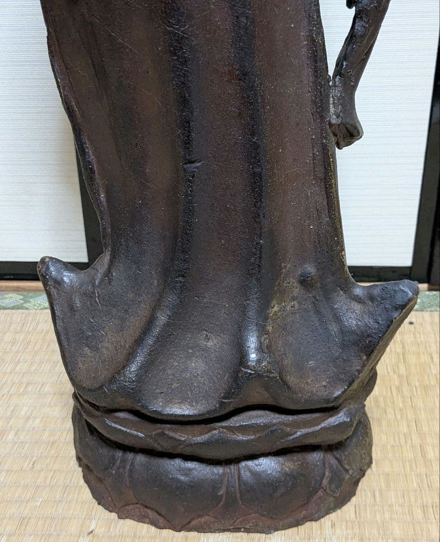 備前焼 観音菩薩立像 仏像 置物 細工物 仏教 観音様 在銘 作家作品 塑像