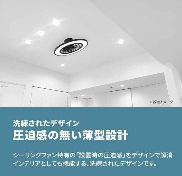 【暑さ、光熱費対策に！】LEDシーリングファンライト ブラック 1台