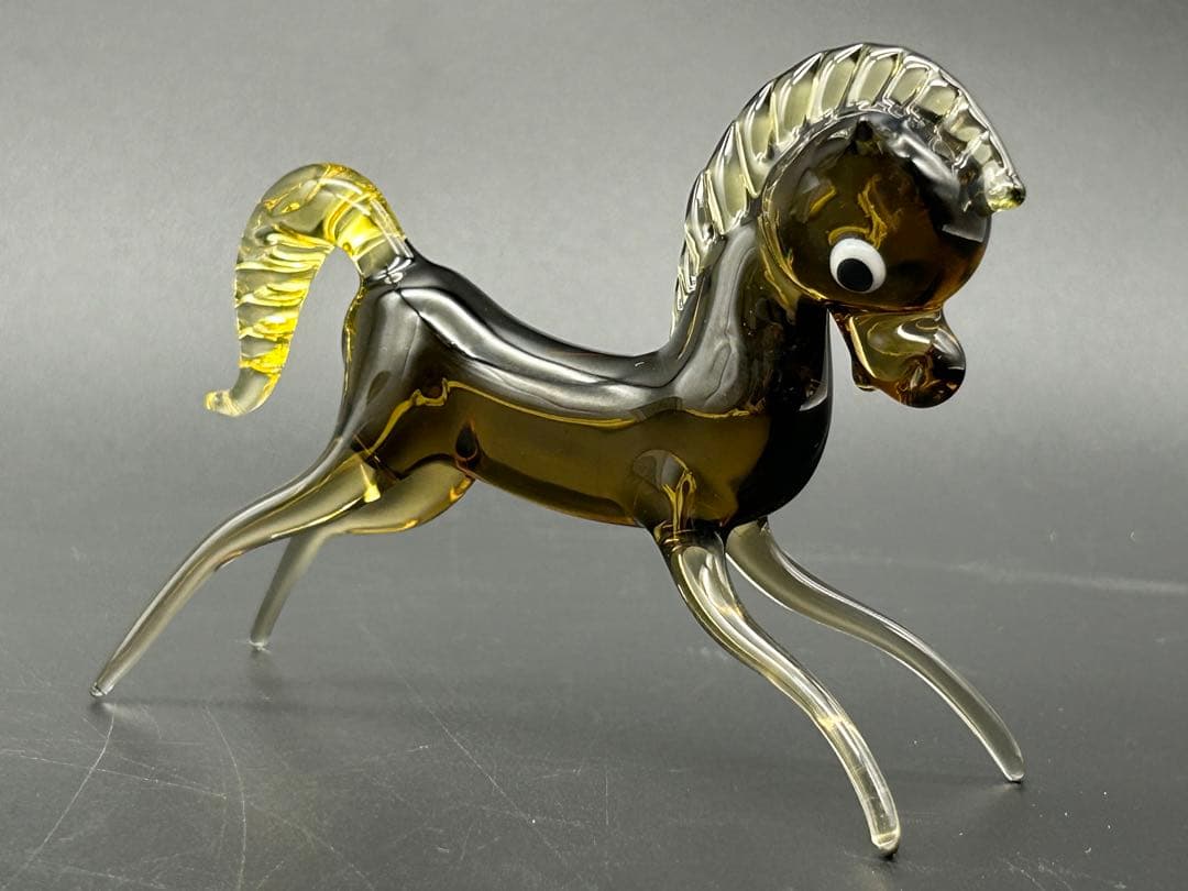 ガラス　チェコスロバキア　フィギュリン　馬　ビンテージ　コレクション　専用箱あり