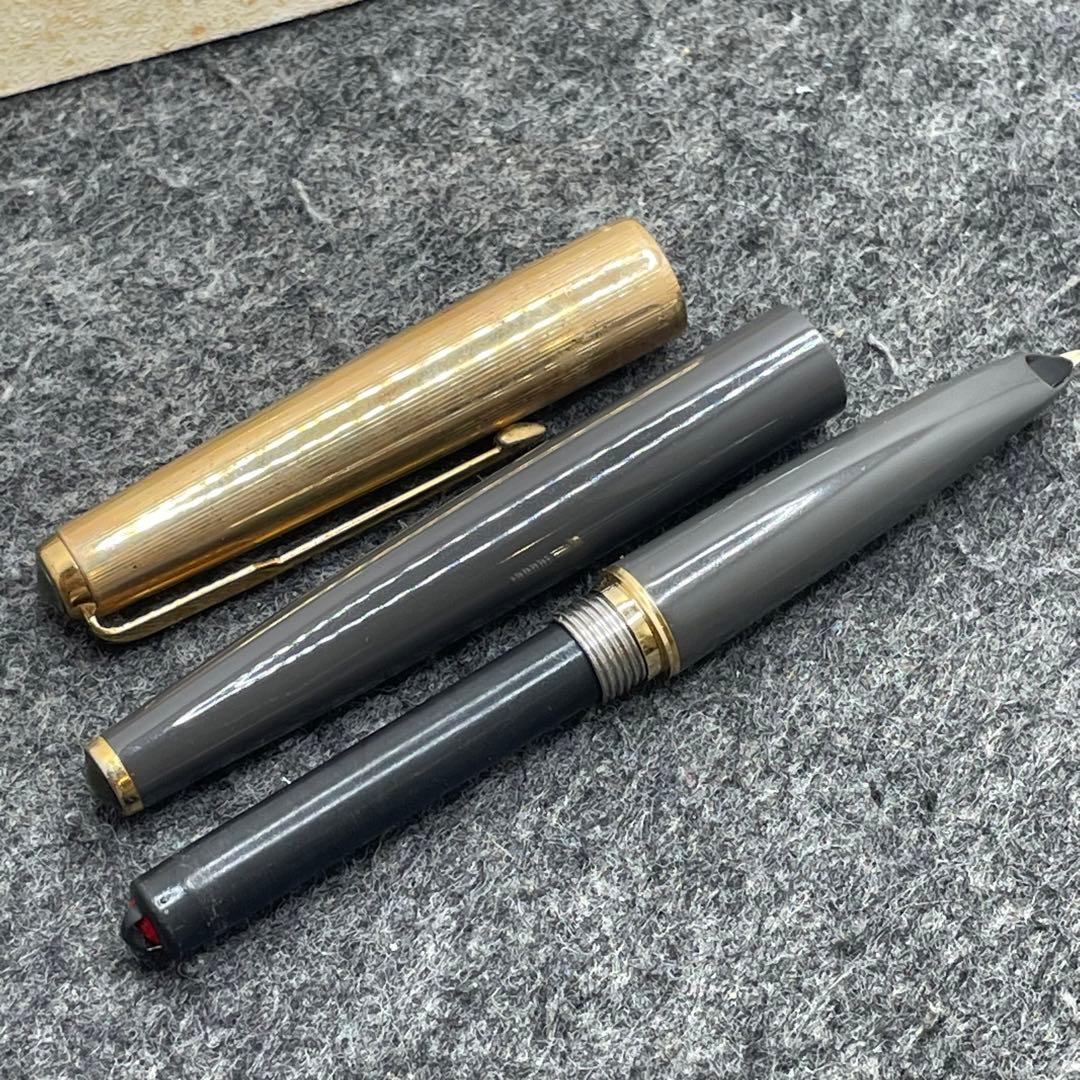 PE963□2本セット パーカー61 万年筆 ボールペン 金張りキャップ レア