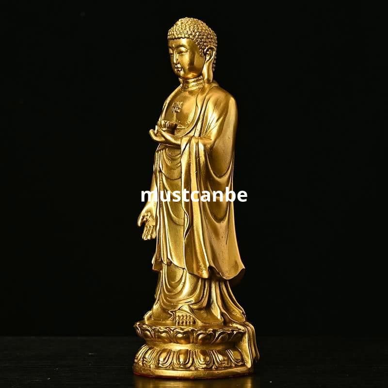銅製 神像立ち釈迦仏仏像 仏堂に奉安します 鎮宅辟邪 開運風水招財 置物工芸品