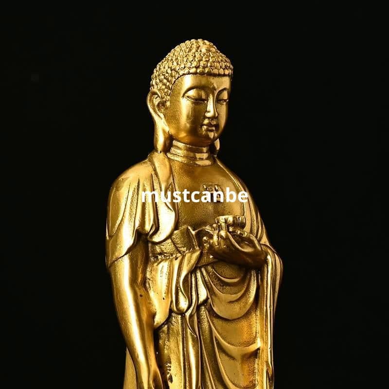 銅製 神像立ち釈迦仏仏像 仏堂に奉安します 鎮宅辟邪 開運風水招財 置物工芸品
