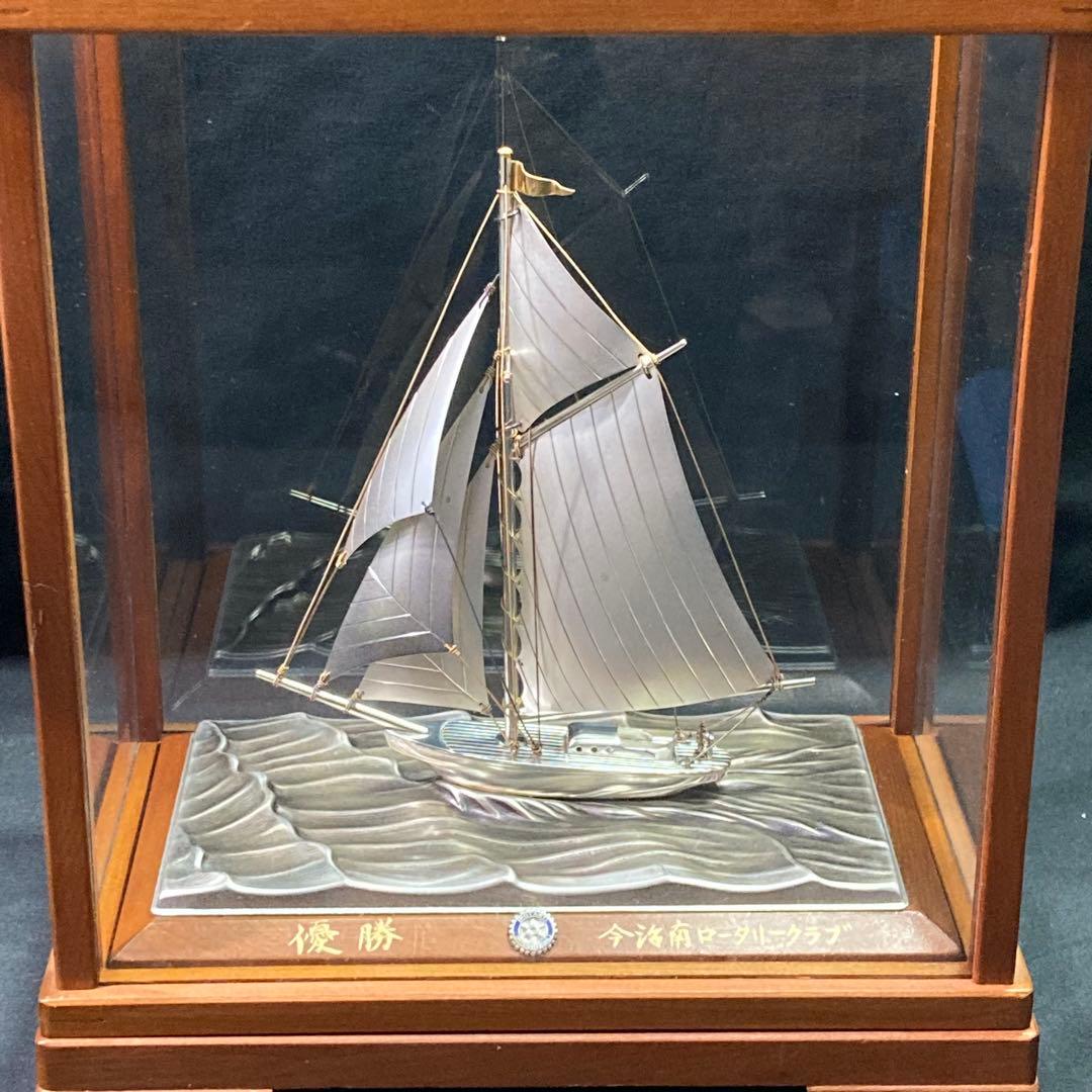 銀工芸品 帆船 ヨット置物 スターリングシルバー960