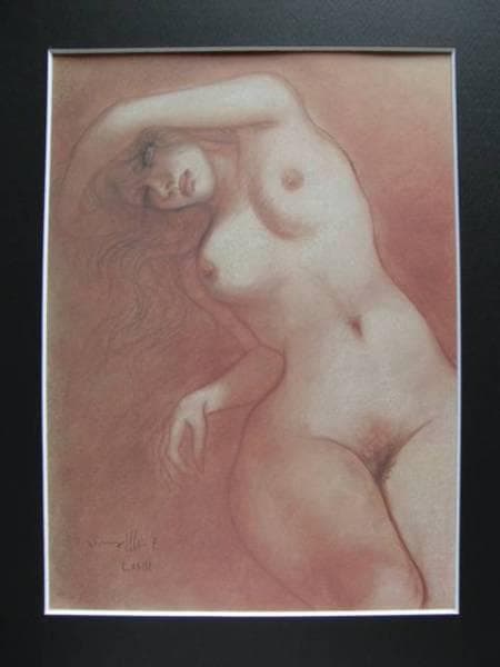 古沢岩美、デッサン 17、希少大判画集画、新品額装付、状態良好