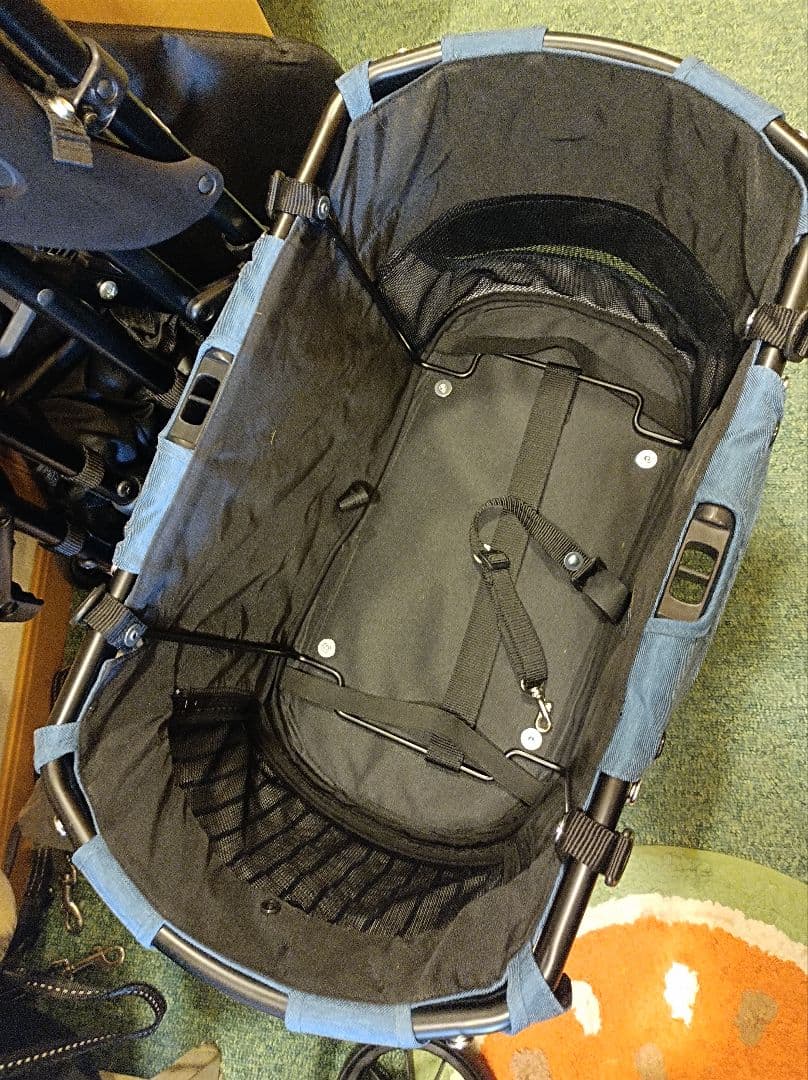 超美品 人気コムペット ミリミリEGロングD デニム 軽量ペットカート② 分離式