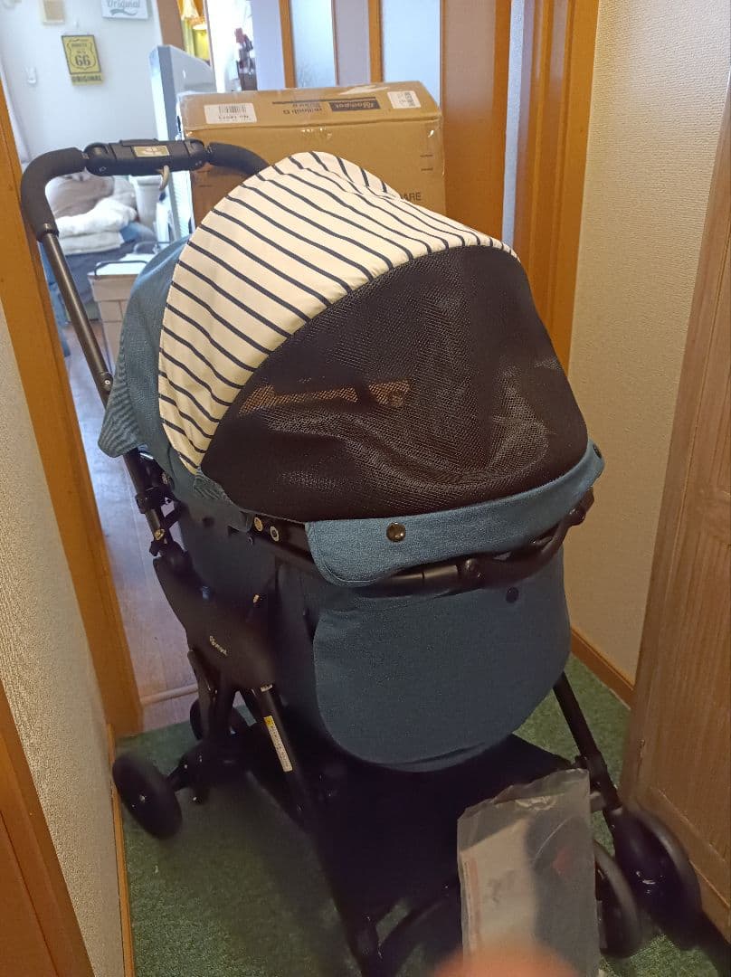 超美品 人気コムペット ミリミリEGロングD デニム 軽量ペットカート② 分離式