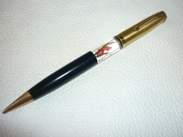 未使用 昭和初期 日本製◆金魚と草の水中花 三種類（えんじ・黒・灰色） ペンシル