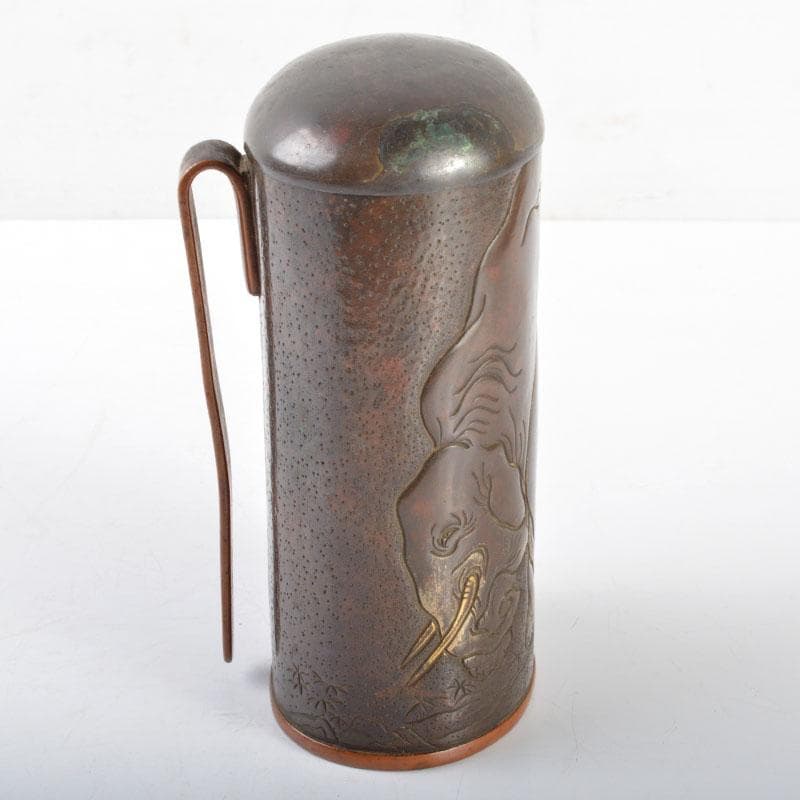 中国　古銅　刻象文　酒燗器　ちろり　酒瓶　M　R4707