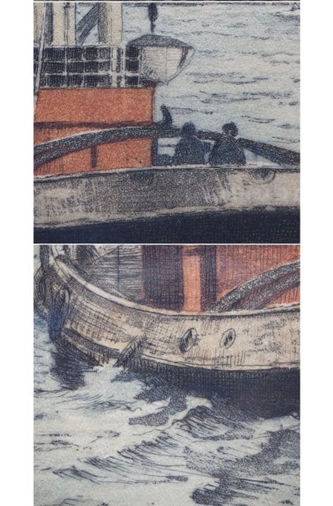 送料無料 19世紀末～20世紀初　銅板画　直筆サイン