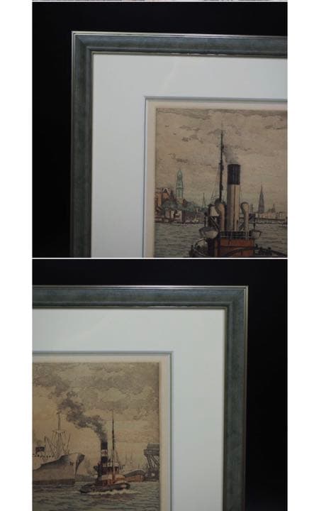 送料無料 19世紀末～20世紀初　銅板画　直筆サイン