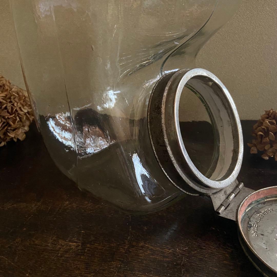 アンティーク　ガラス瓶　口付瓶　レトロガラス　店舗什器　当時物