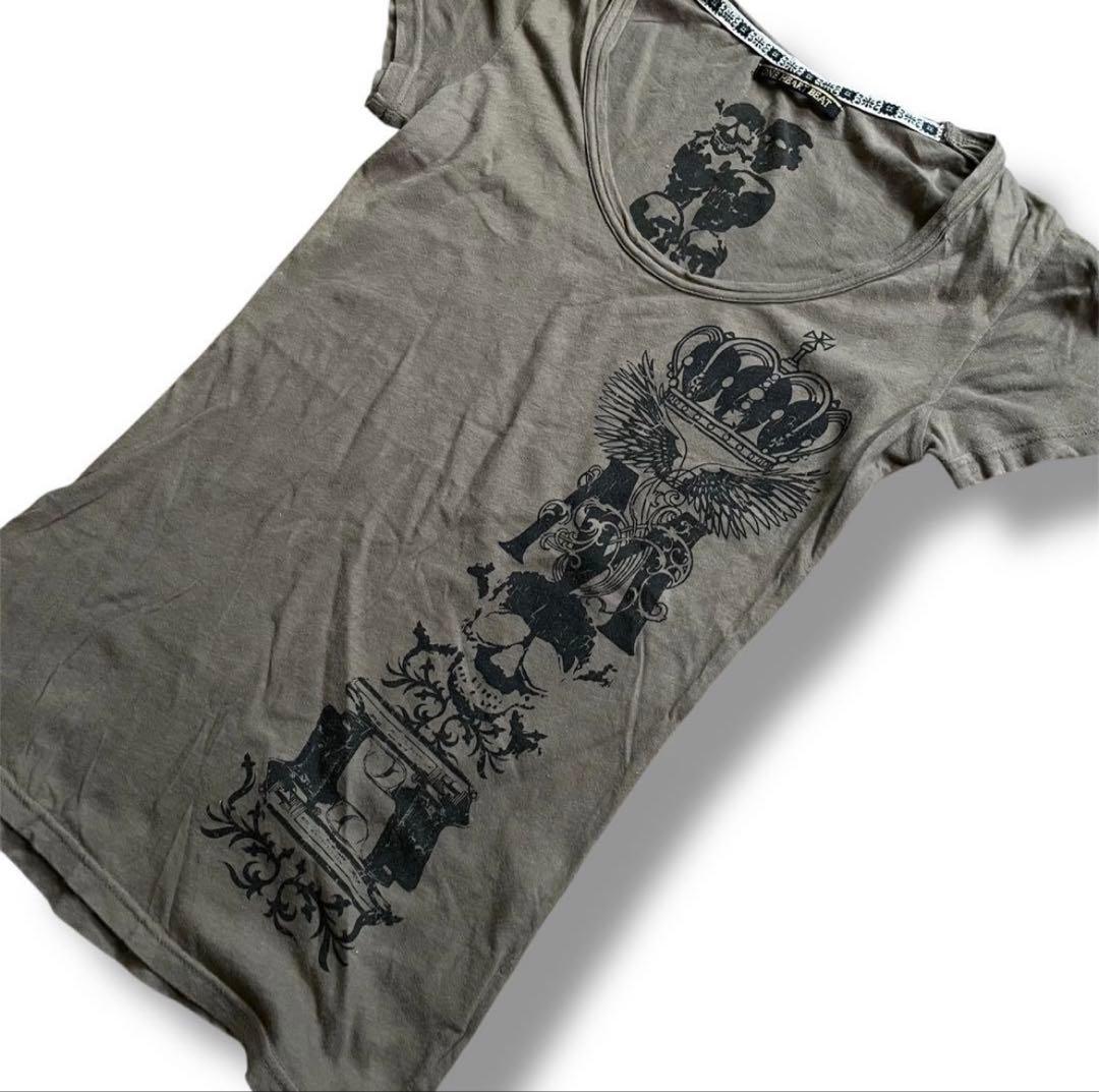 トップス 00s Japanese label back cross skull tee