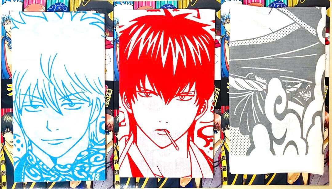 銀魂 布類セット タオルハンカチ 手ぬぐい トートバッグTシャツ銀時土方沖田高杉