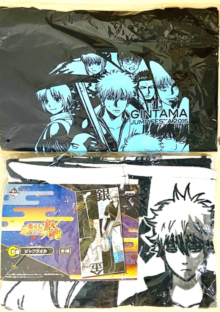 銀魂 布類セット タオルハンカチ 手ぬぐい トートバッグTシャツ銀時土方沖田高杉