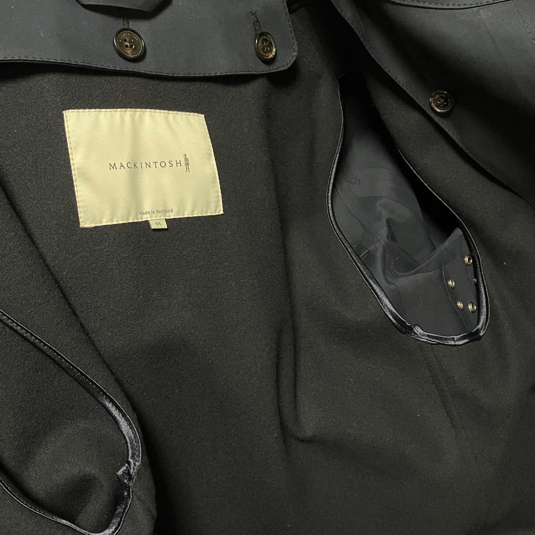 Macintosh ゴム引きフーデットコートネイビー