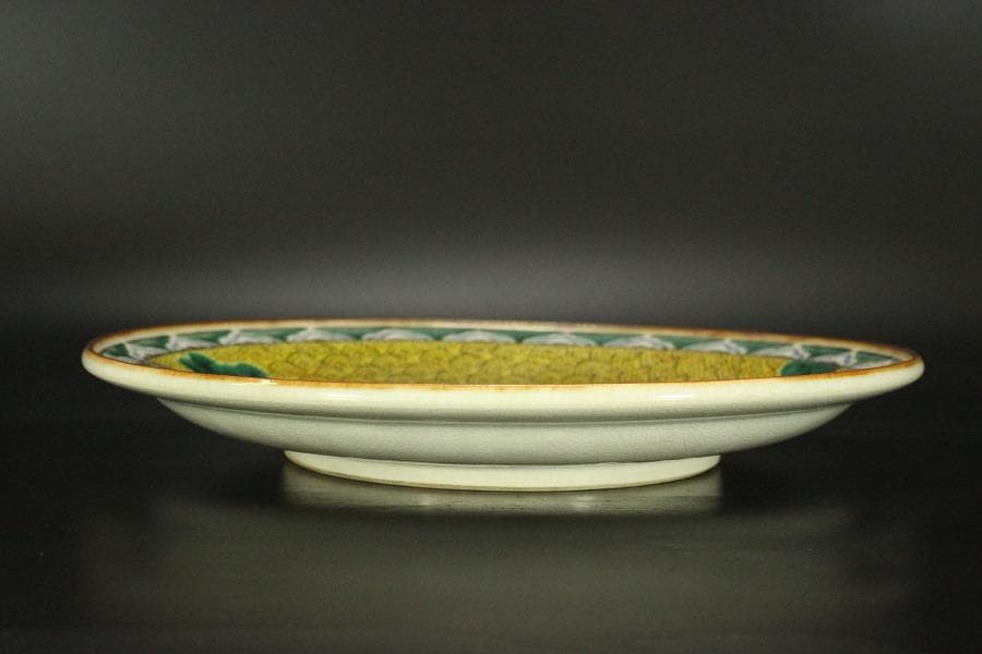 九谷 青手 松鳥紋 盤 φ31㎝ 長右衛門 644