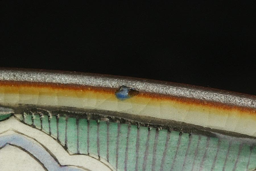 九谷 青手 松鳥紋 盤 φ31㎝ 長右衛門 644