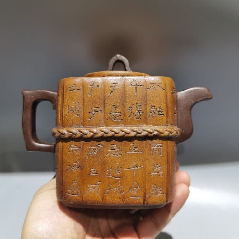 中国茶器 宜興 紫砂壷 四方兵書壺茶壺 煎茶道具 置物