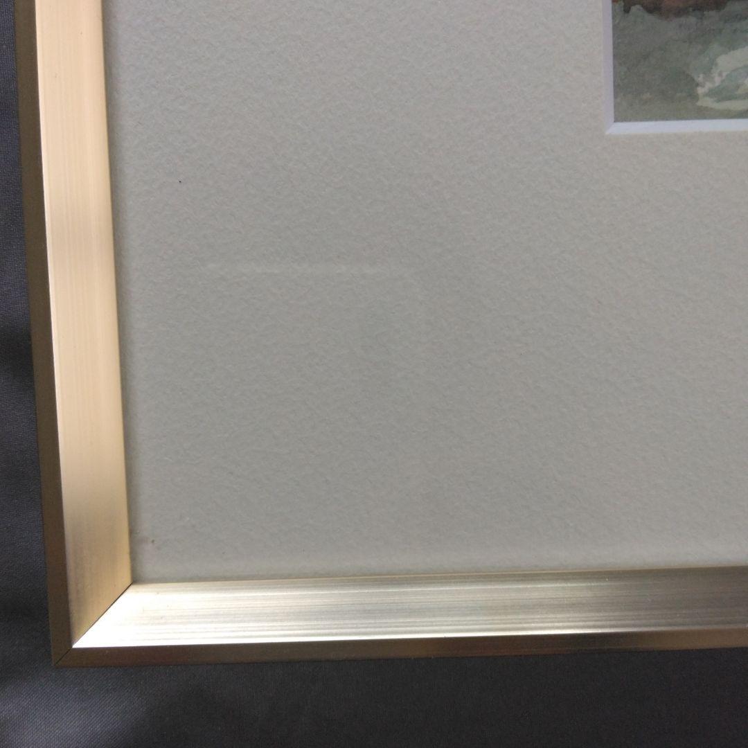 アート　フレーム　額縁　ゴールド　F6　水彩画　秋景　 額装済み　インテリア