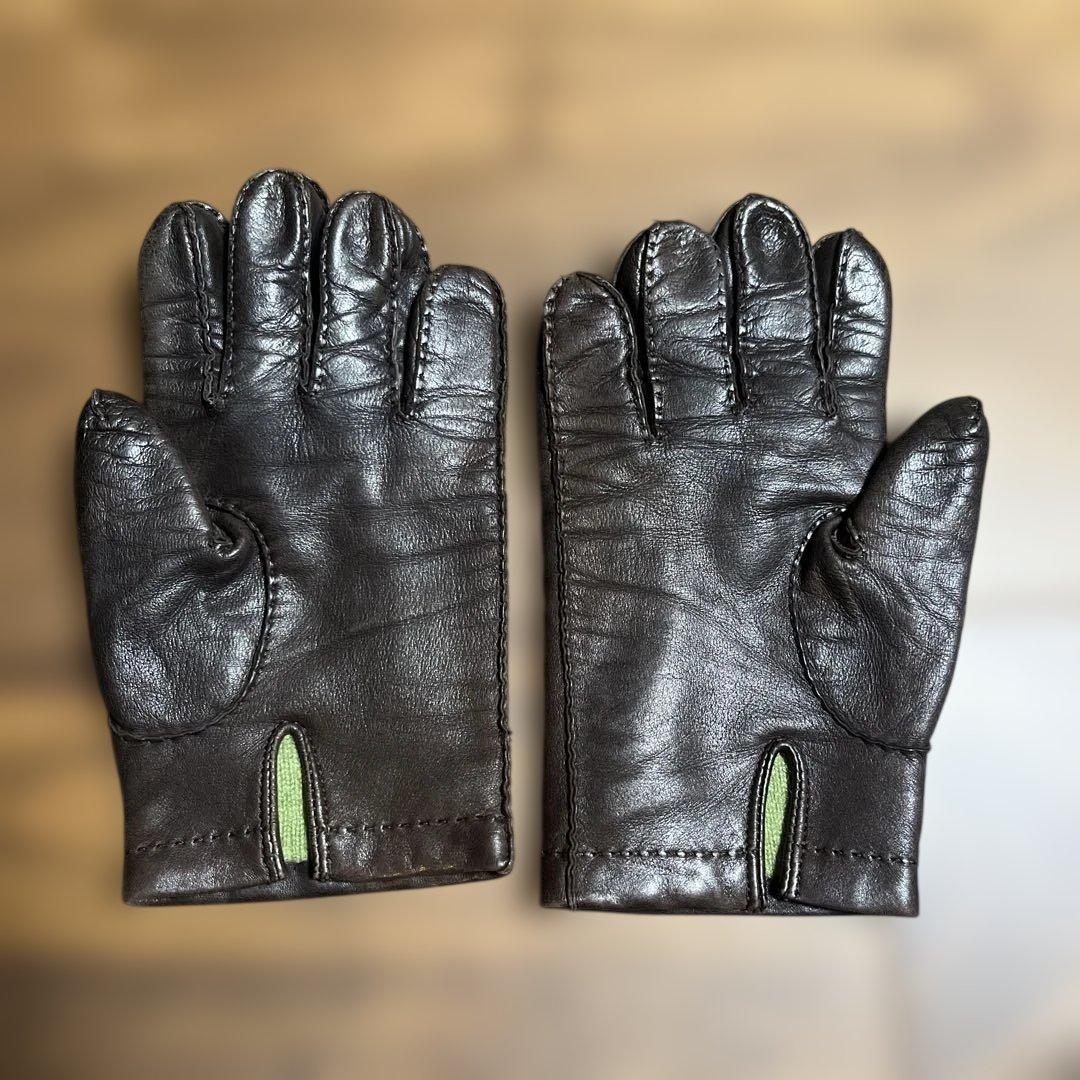 ベルルッティ　本革 ダークブラウン 手袋 サイズ8