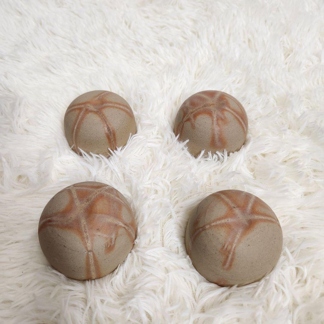 【入手困難】長谷弘工業 備前焼 インシュレーター 緋襷（ヒダスキ）4個セット