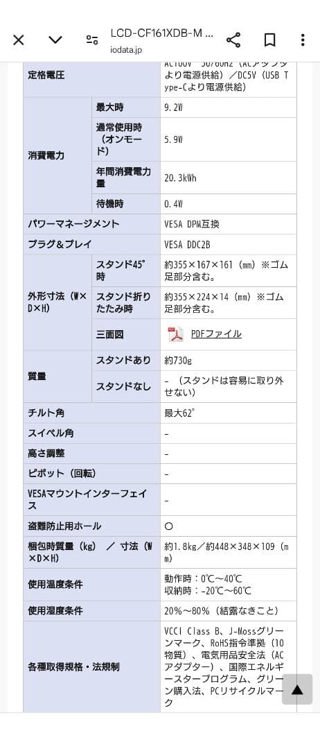 【お買い得】I-O DATA LCD-CF161XDB-M（15.6型）