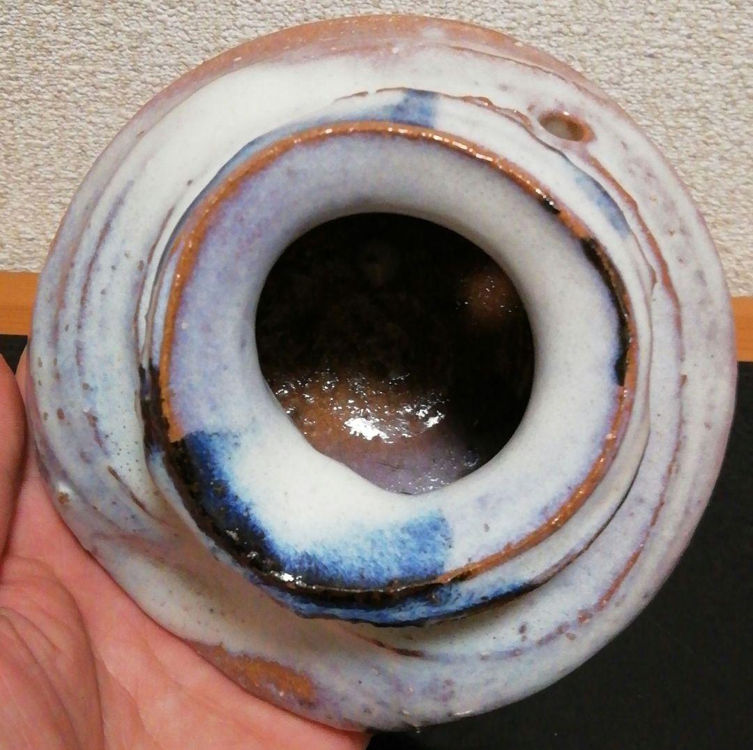 宇田川抱青作　萩焼　花入　共箱　花瓶