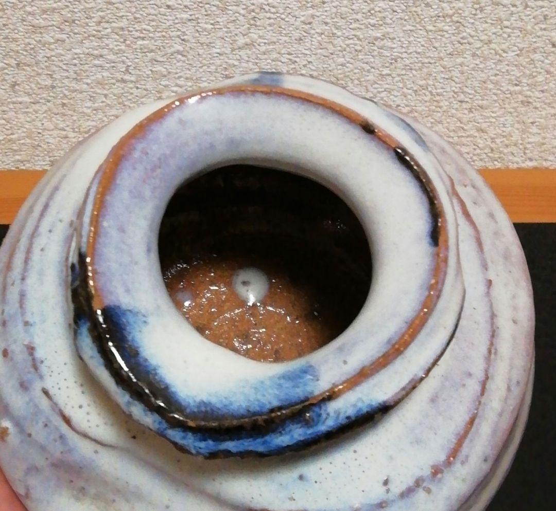 宇田川抱青作　萩焼　花入　共箱　花瓶