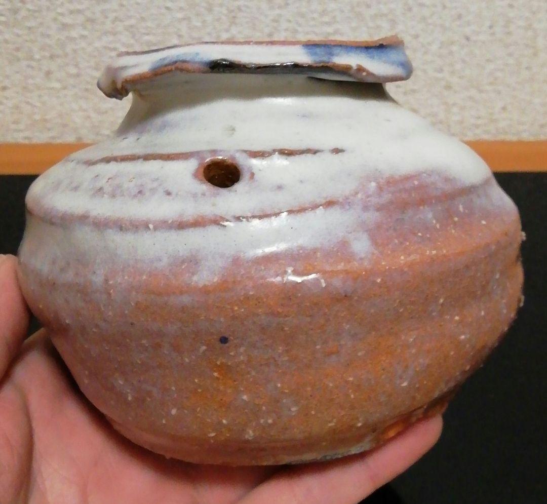 宇田川抱青作　萩焼　花入　共箱　花瓶