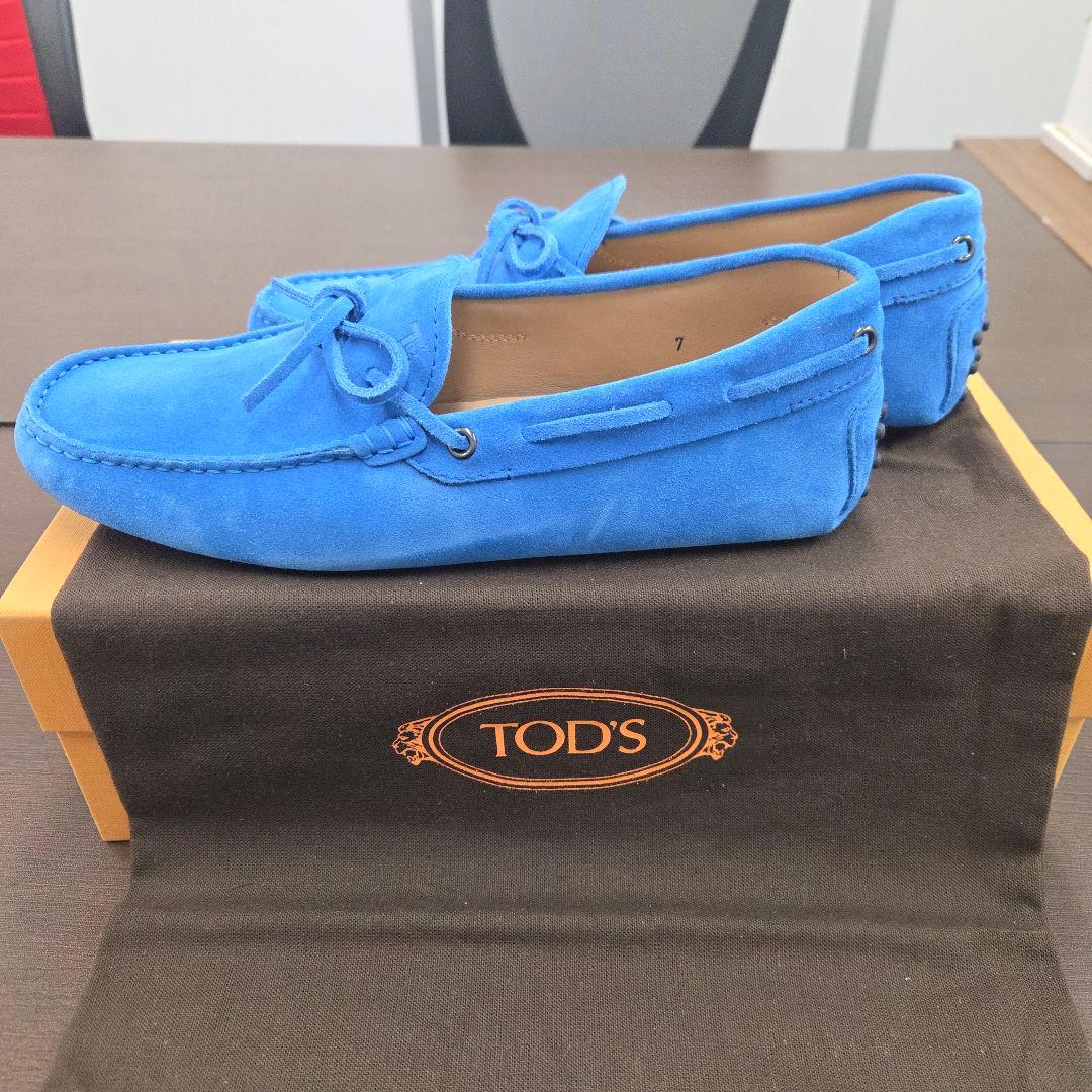 あ*ず様 TOD'S スエード モカシン 青 UK7