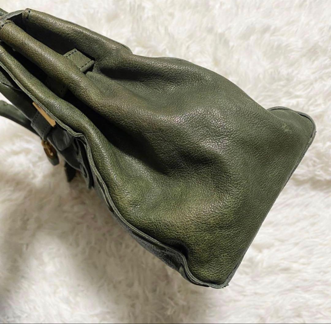 新品✨ DAKOTA ダコタ ハンドバッグ オーリオ ヌメ革 深緑 南京錠