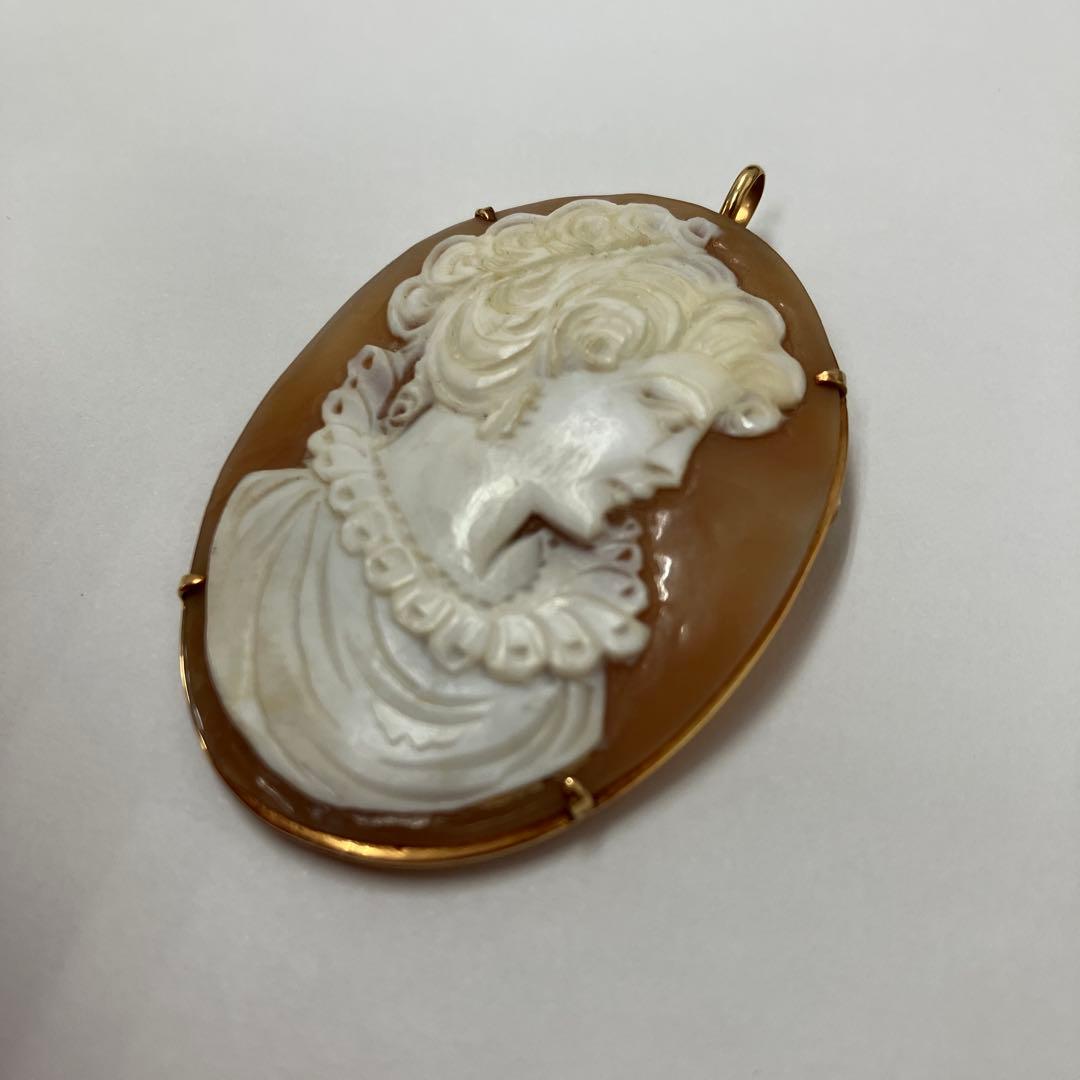 K18 カメオブローチ&ペンダントトップ　2way