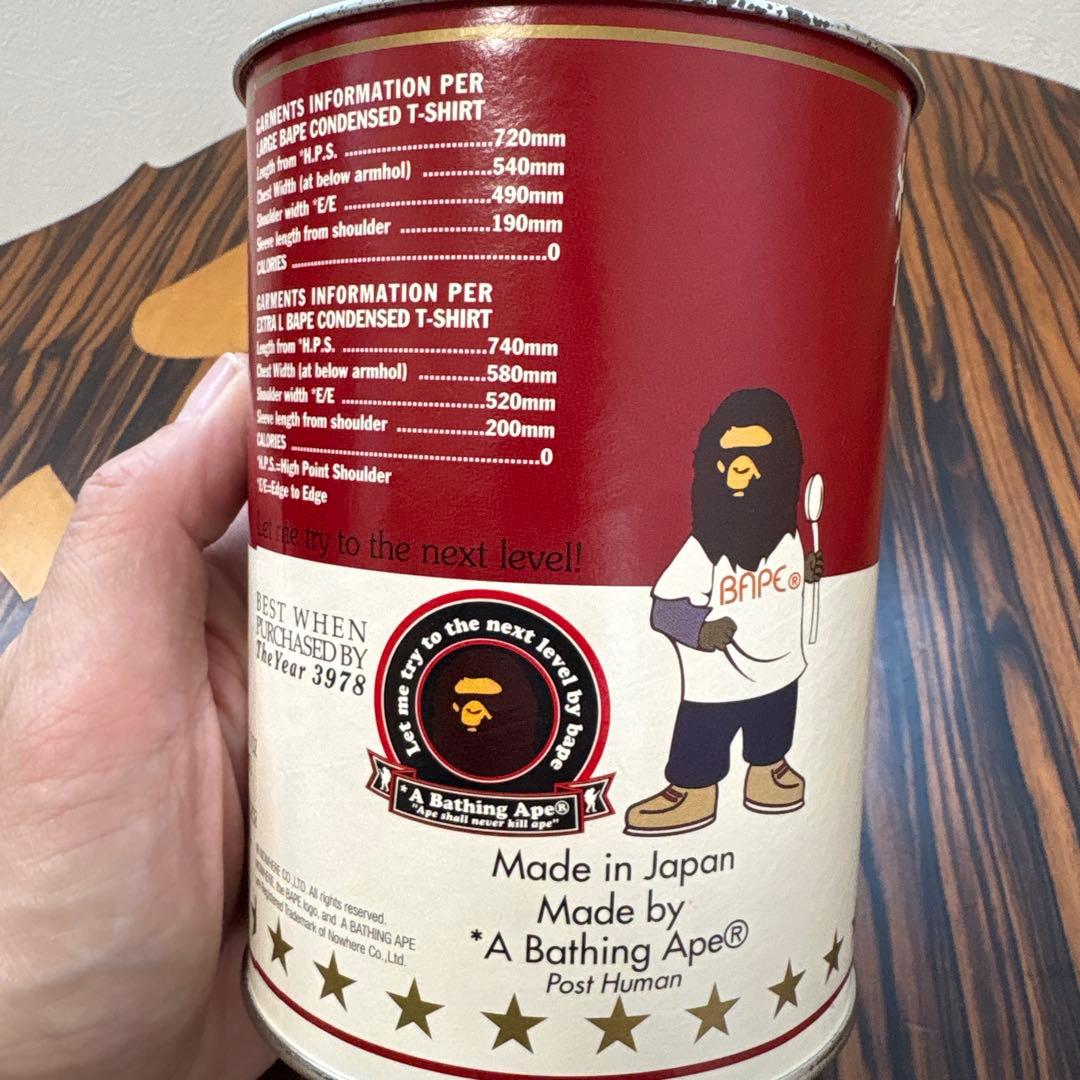 d*7様 新品未使用 BAPE 青山限定 缶 Tシャツ 日本製 APE エイプ