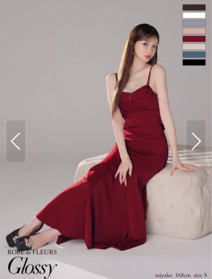 ROBE de FLEURS バーガンディドレス S