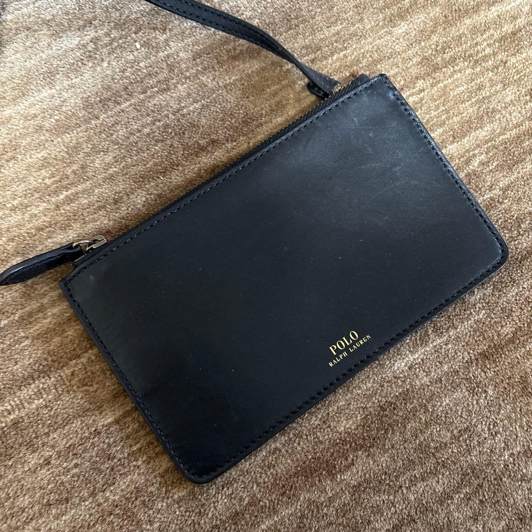 POLO ラルフローレン ブラック レザーバッグ