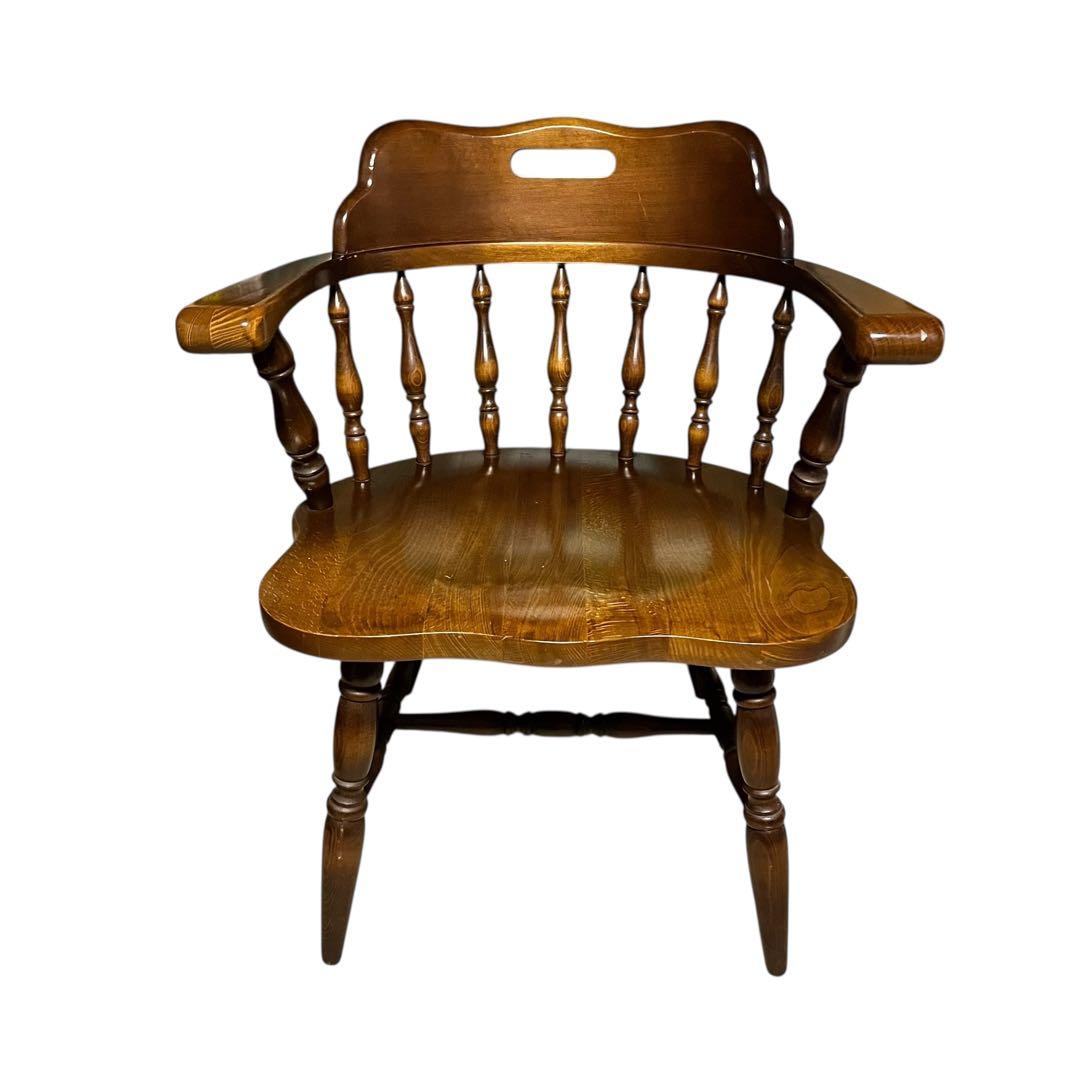 【送料無料】飛騨産業 キツツキ ウィンザーチェア アームチェア アンティーク ②