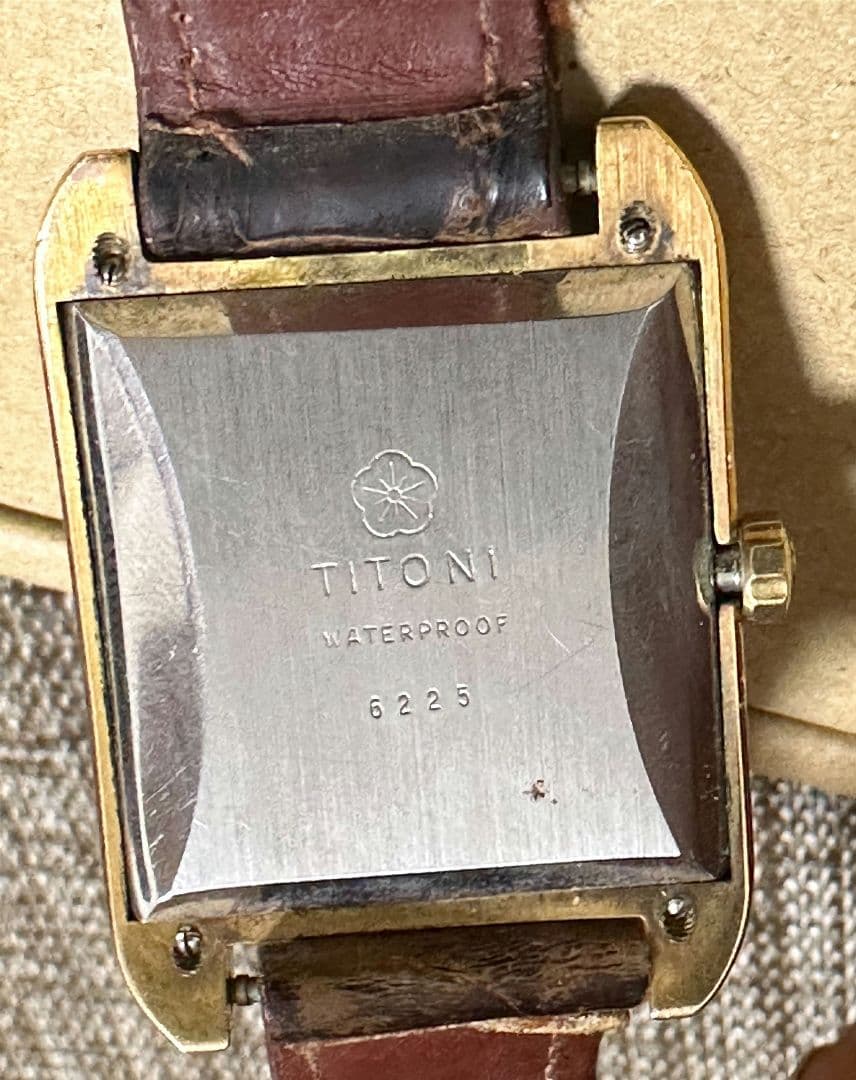 TITONI Airmaster 25石 自動巻き デイト スクエア 腕時計