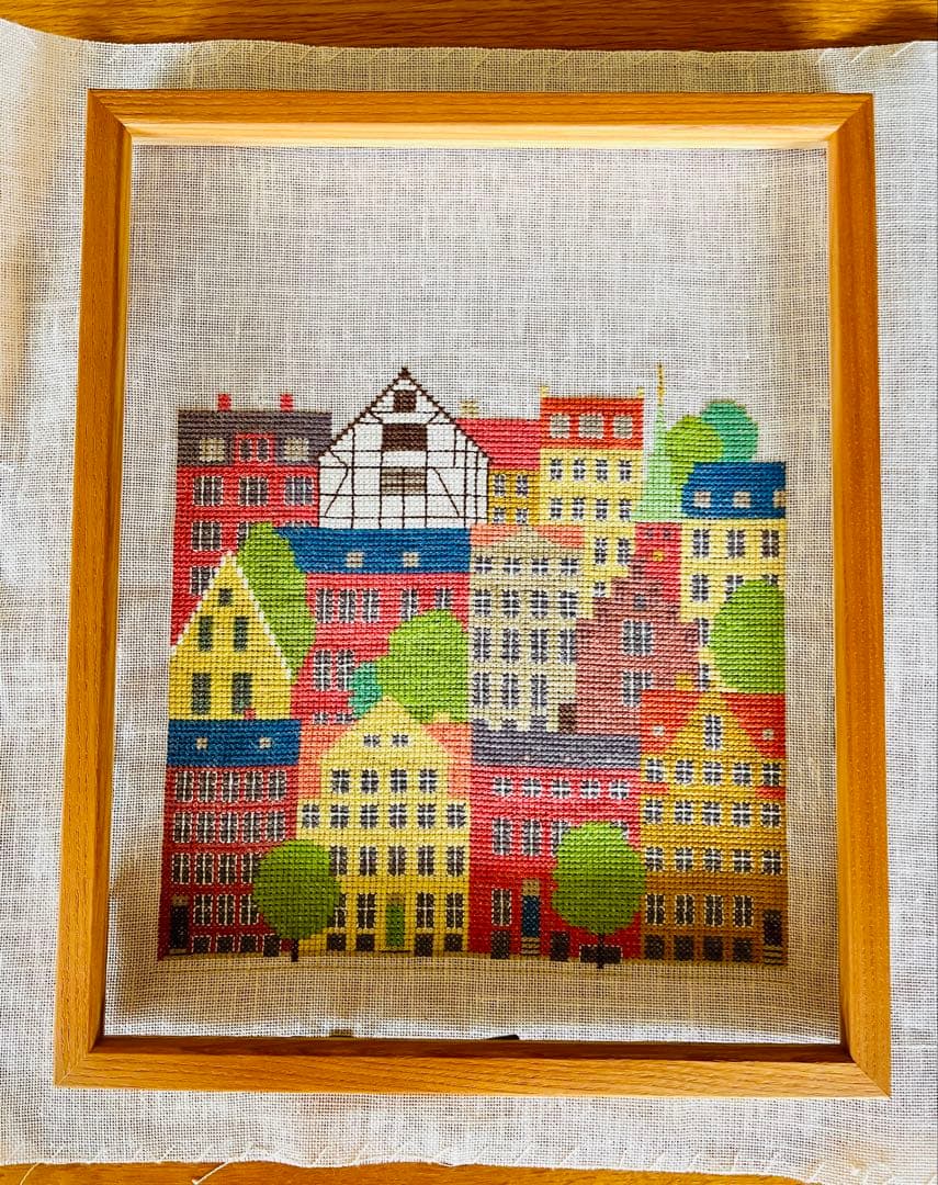 フレメクロスステッチ完成品　街並み