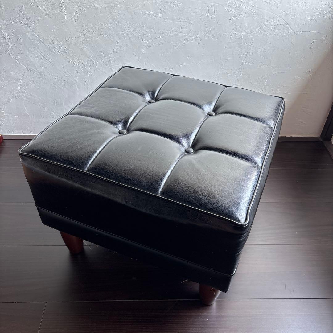 オールド カリモク オットマン スツール スタンダード ブラック ヴィンテージ