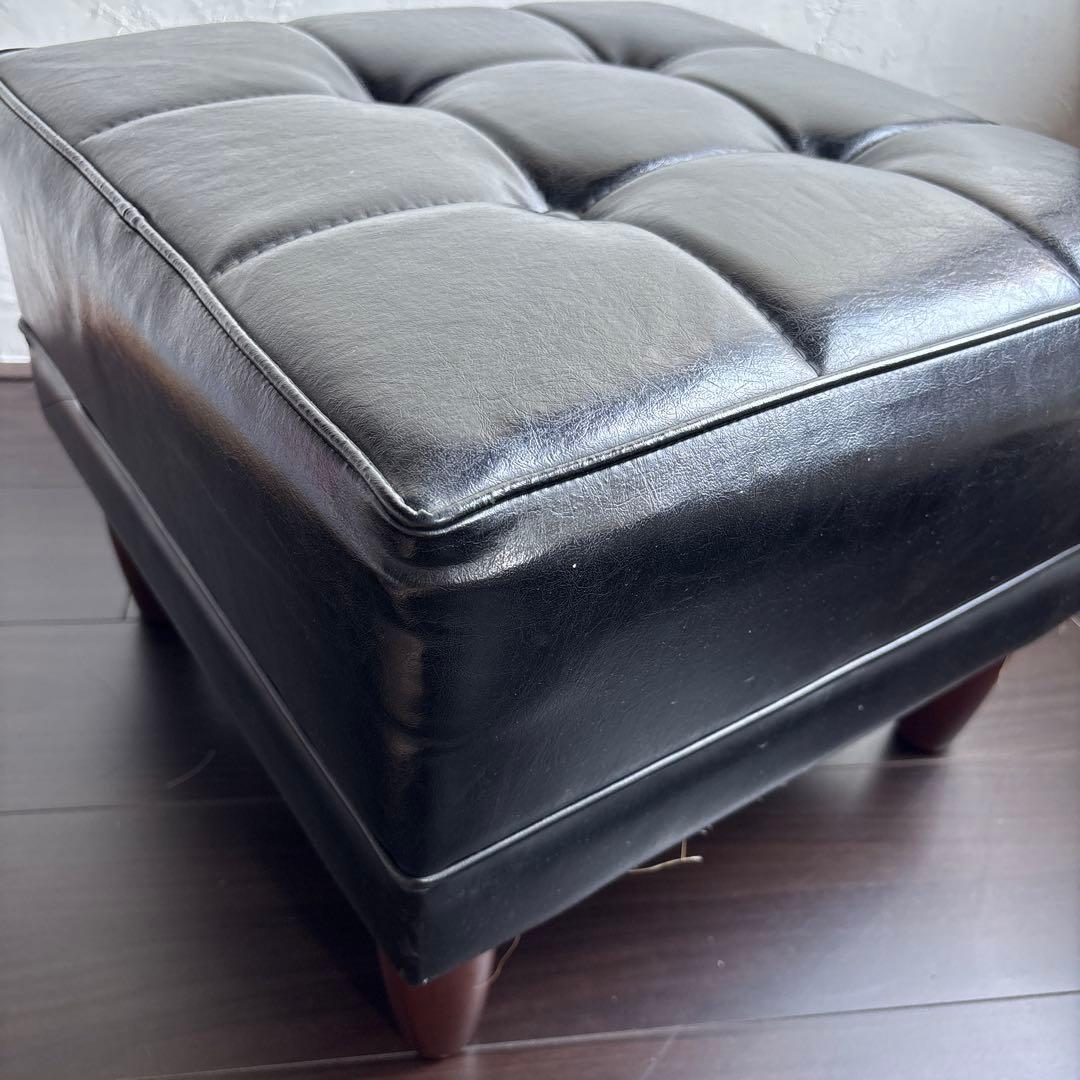 オールド カリモク オットマン スツール スタンダード ブラック ヴィンテージ