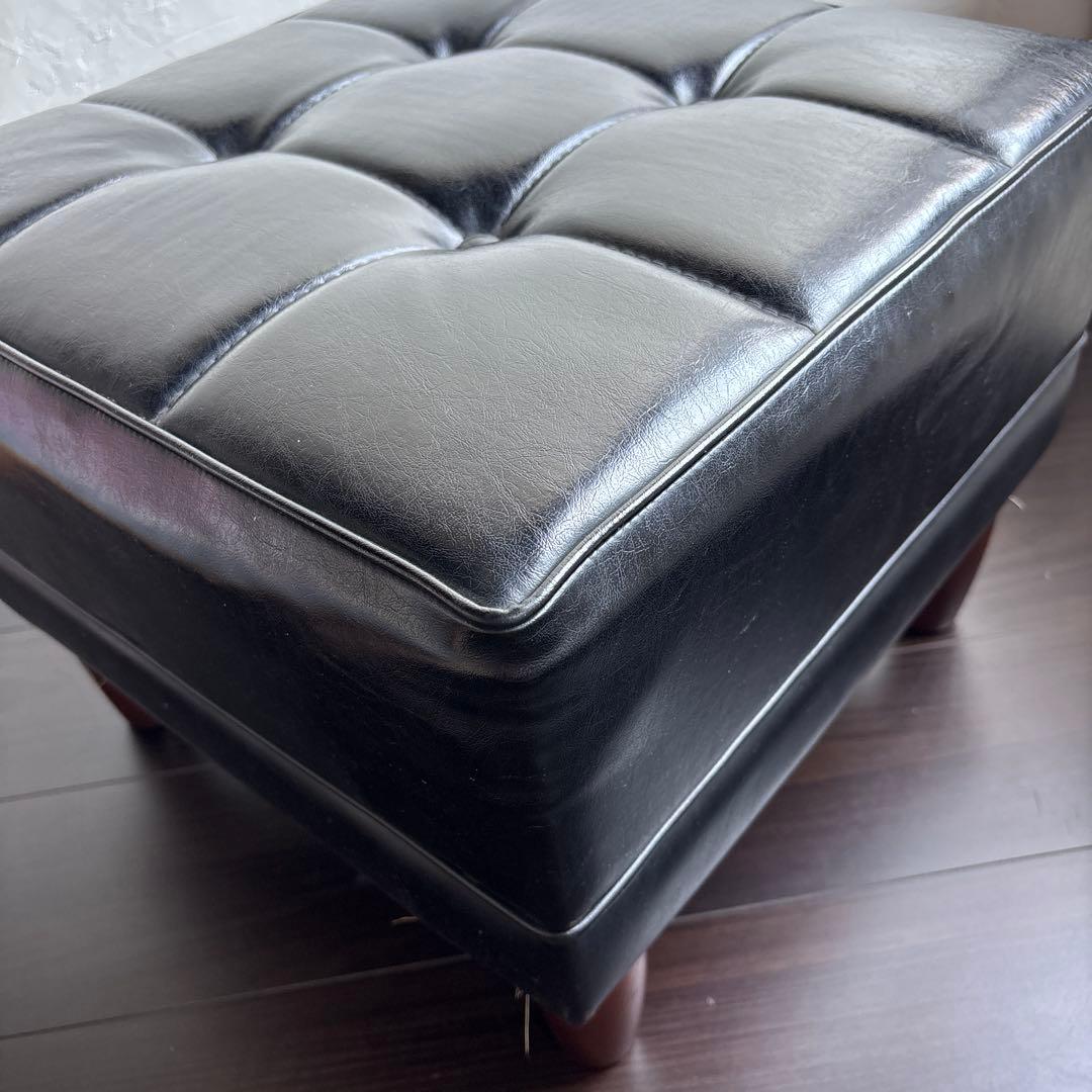 オールド カリモク オットマン スツール スタンダード ブラック ヴィンテージ