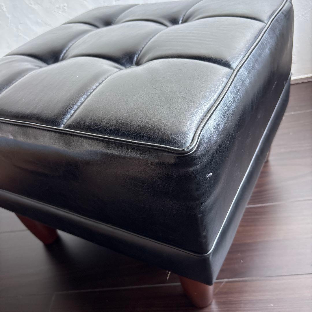 オールド カリモク オットマン スツール スタンダード ブラック ヴィンテージ