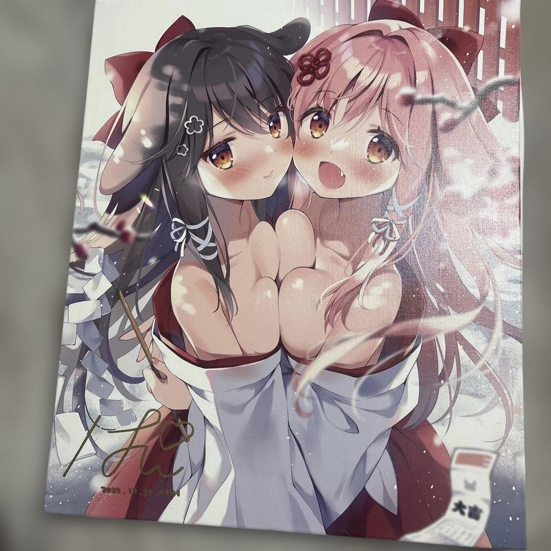 ぱん　直筆サイン入りF8キャンパスアート　ぱんのみみ