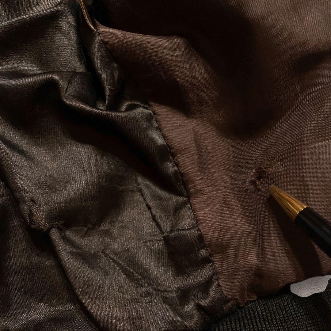 ヒロA2レザージャケットブラウンボンバージャケット短丈フライトヴィンテージ