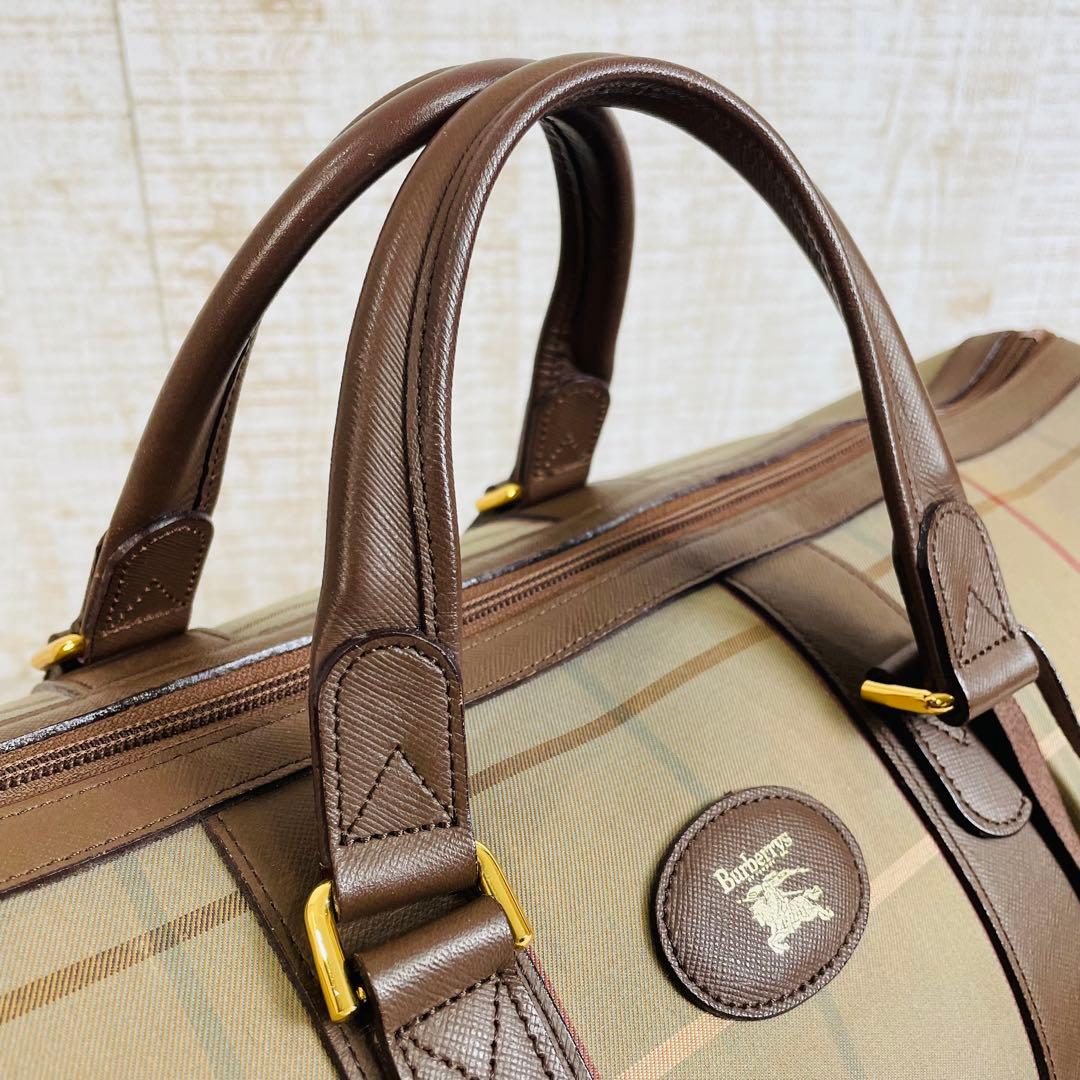 Burberrys バーバリー ボストンバッグ チェックビンテージ 南京鍵付き