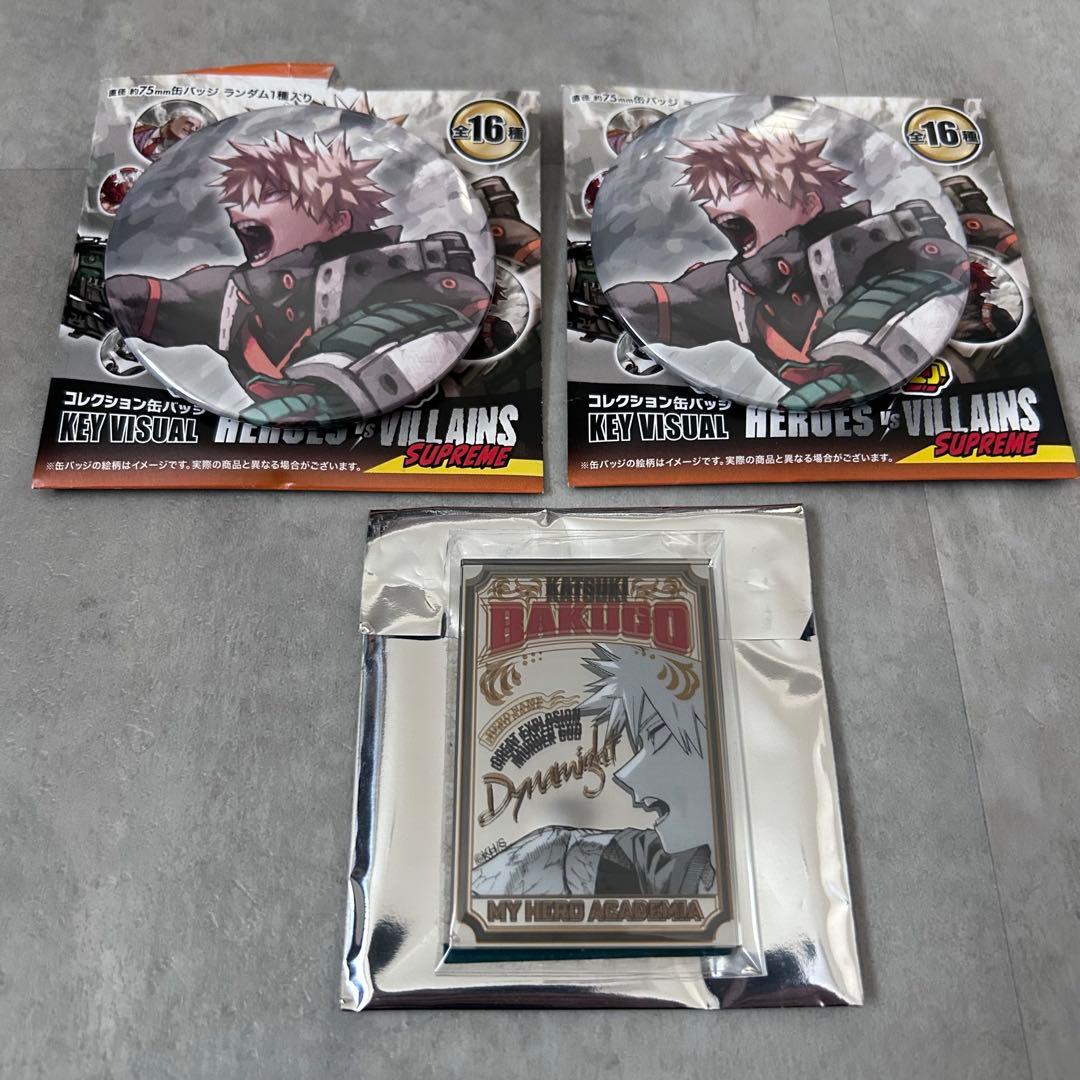 ヒロアカ 原画展 パブミラー風アクリルステッカー 缶バッジコレクション 爆豪